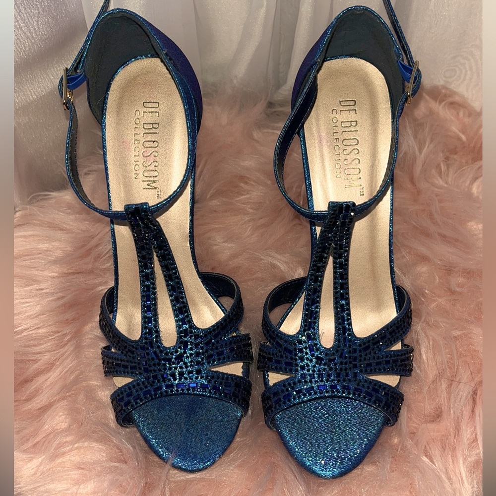 De Blossom Collection; Royal Bule; Size: 8; High Hells